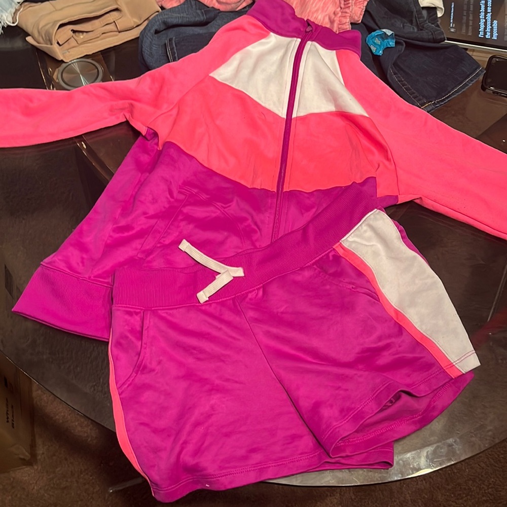 Avia pink athletic shorts/jacket bundle